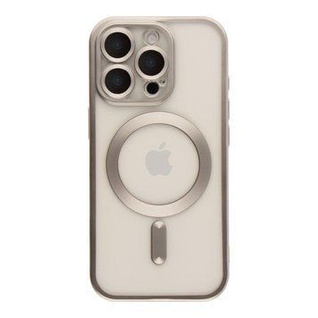 Чехол TPU Metallic Chrome Full Camera with Magsafe для iPhone 16 Pro Titan 214-02951 фото