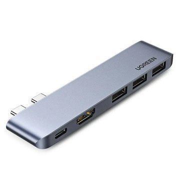 USB-Хаб UGREEN CM251 Dual USB-C To HDMI+3*USB 3.0 A+Type C Female Converter UGR-60559 фото