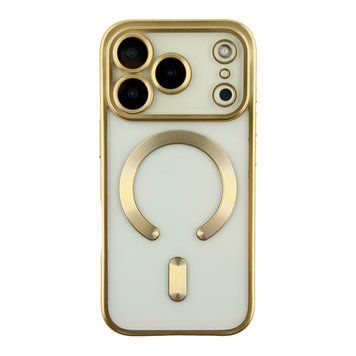 Чехол TPU Metallic Chrome Full Camera with Magsafe для iPhone 17 Pro Max Chrome Gold 214-04626 фото