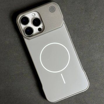 Чехол Glass Matte Aromatherapy Metal Magnetic для iPhone 13 Pro Max Grey 214-02322 фото