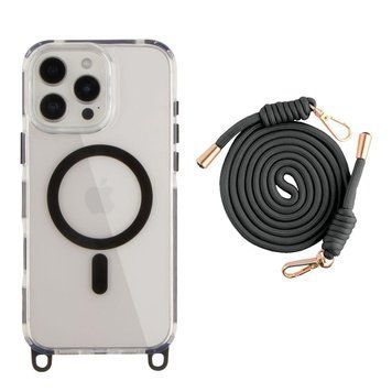 Чехол TPU+PC LanyardCase with MagSafe для iPhone 16 Pro Max Black 214-03204 фото