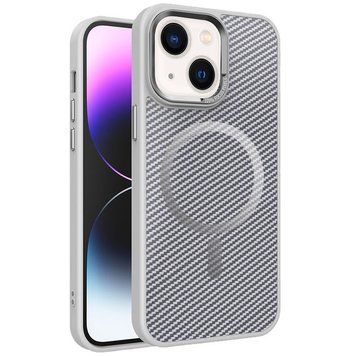 Чохол TPU+PC Carbon Mirage with MagSafe для Apple iPhone 15 Grey 214-03385 фото