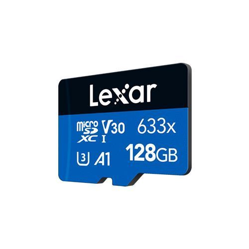 Карта памяти microSDXC (UHS-1 U3) Lexar High-Performance 633x 128Gb class 10 V30 A1 (100Mb/s) Blue Series (adapter SD) LMS0633128G-BNAAA фото