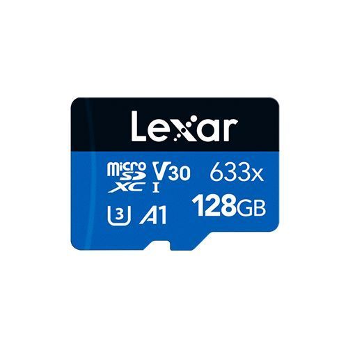 Карта памяти microSDXC (UHS-1 U3) Lexar High-Performance 633x 128Gb class 10 V30 A1 (100Mb/s) Blue Series (adapter SD) LMS0633128G-BNAAA фото