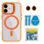 Чохол TPU+PC+Metal Stand Case with MagSafe and Camera Lenses для iPhone 16 Orange 214-03727 фото