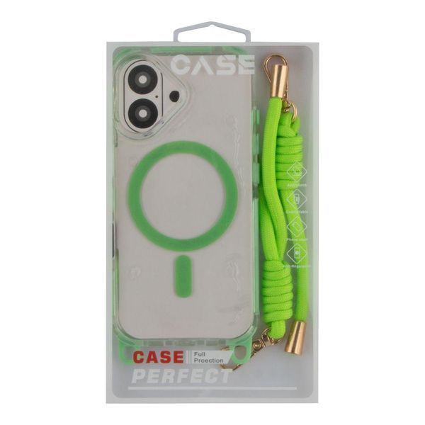 Чохол TPU+PC LanyardCase with MagSafe для iPhone 16 Fluorescent Green 214-03188 фото
