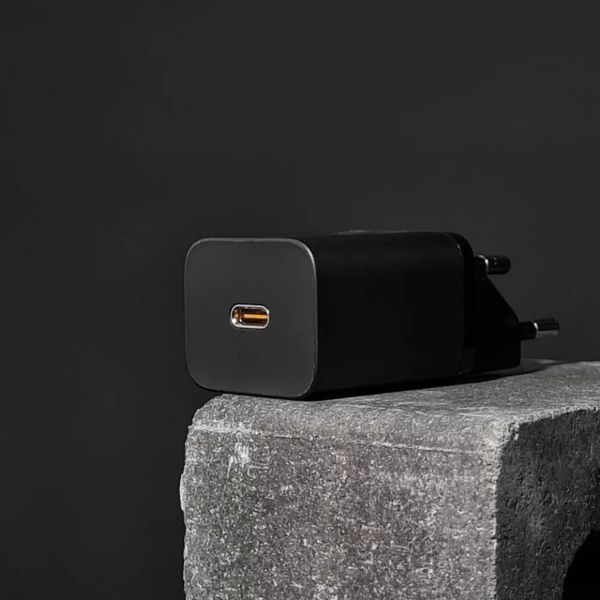 СЗУ Baseus Super Silicone Quick Charger 25W (Type-C) + With Cable Type-C to Type-C 3A (1m) Black 209-00313 фото