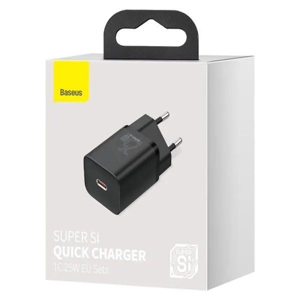 Мережевий зарядний пристрій Baseus Super Si Quick Charger 1C 25W EU Black 656-01312 фото