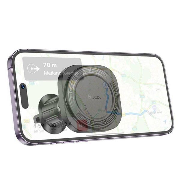 Держатель для мобильного HOCO H28 Rainbow ring magnetic car holder(air outlet) Black 656-00498 фото