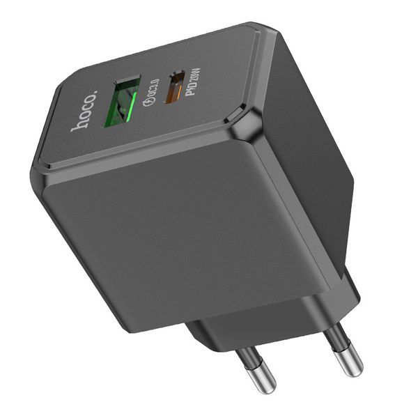 Мережевий зарядний пристрій HOCO CS14A Ocean PD20W+QC3.0 charger Black 6942007603898 фото