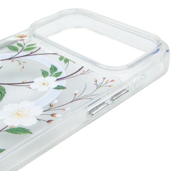 TPU+PC чохол Clear Garden with MagSafe для Apple iPhone 17 Pro Max (6.9") White Gardenia 777-08193 фото