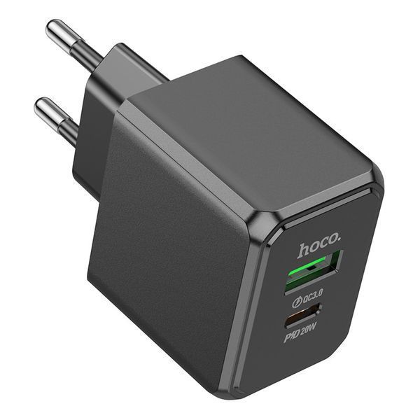 Мережевий зарядний пристрій HOCO CS14A Ocean PD20W+QC3.0 charger Black 6942007603898 фото