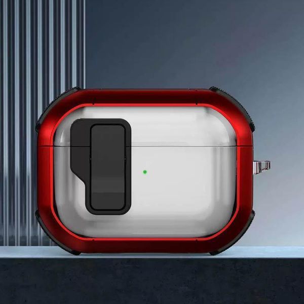 Футляр противоударный Locking Button для наушников Airpods Pro Red 203-00423 фото