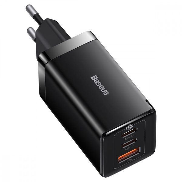 МЗП Baseus GaN5 Pro 65W (2 Type-С+USB ) + Кабель Type-C to Type-C 100W (1m) Black CCGP120201 фото