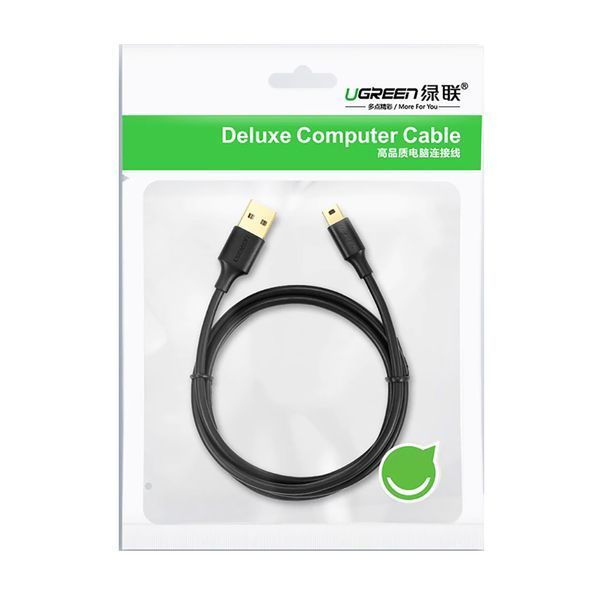 Кабель UGREEN USB 2.0 A Male to Mini 5 Pin Male Cable 1.5m (Black) UGR-10385 фото