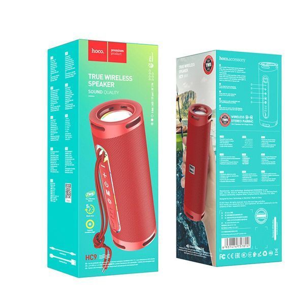 Портативна колонка HOCO HC9 Dazzling pulse sports BT speaker Red 202-00424 фото