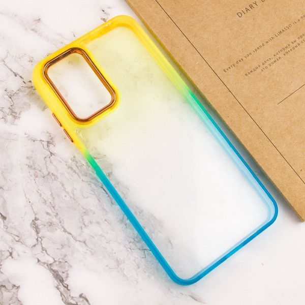 Чехол TPU+PC Fresh sip series для Xiaomi Redmi Note 12 4G Бирюзовый / Оранжевый 777-06603 фото