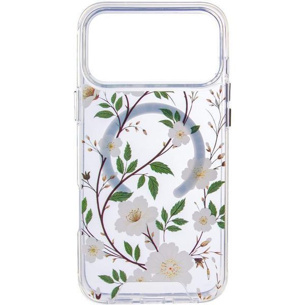 TPU+PC чохол Clear Garden with MagSafe для Apple iPhone 17 Pro Max (6.9") White Gardenia 777-08193 фото