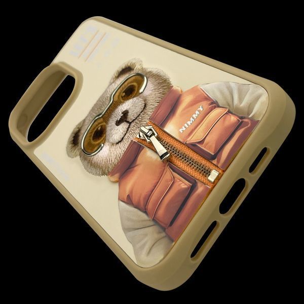 Чохол TPU+PC Nimmy 3D with Metal Buttons для iPhone 15 Pro Max Bear Khaki 656-02535 фото