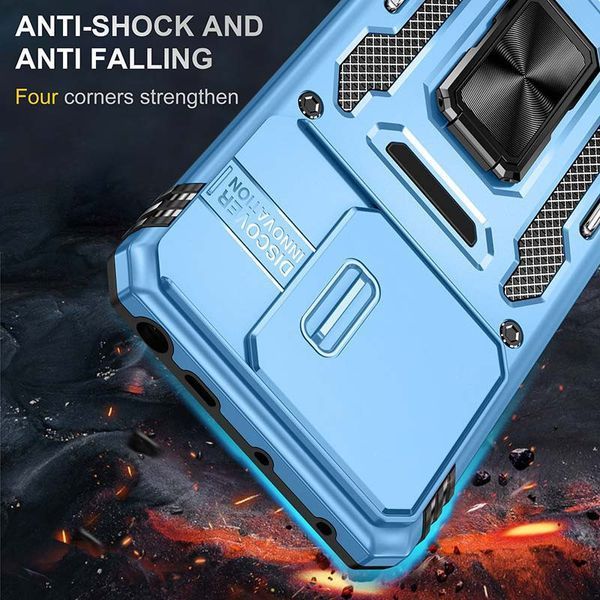 Ударостійкий чохол Camshield Army Ring для Xiaomi Redmi Note 13 Pro 4G / 14s / Poco M6 Pro 4G Light Blue 777-04987 фото