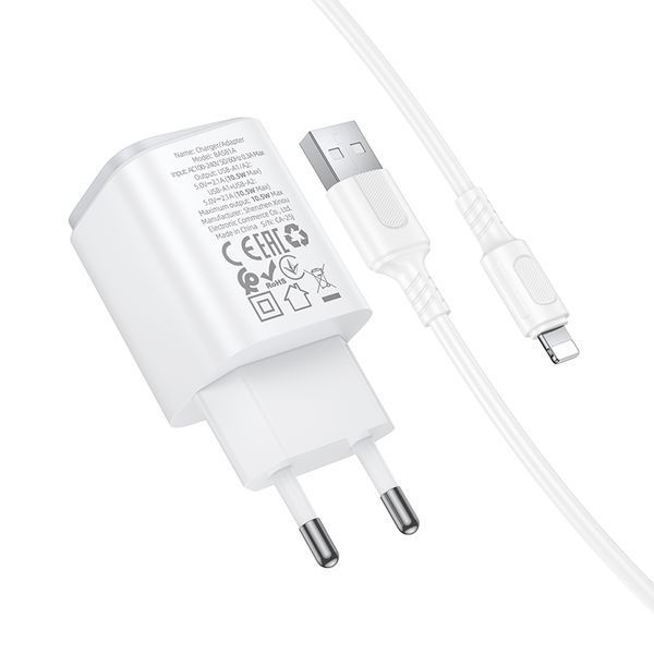 Сетевое зарядное устройство BOROFONE BAS81A Star dual-port charger set (iP) (EU) White 6941991126659 фото