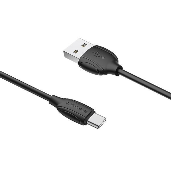 Кабель BOROFONE BX19 USB to Type-C 3A, 1m, PVC, TPE connectors, Black 6931474701794 фото
