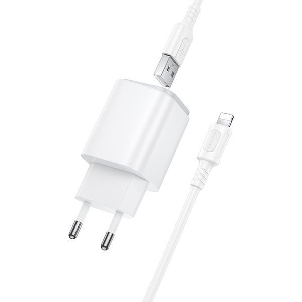 Сетевое зарядное устройство BOROFONE BAS81A Star dual-port charger set (iP) (EU) White 6941991126659 фото