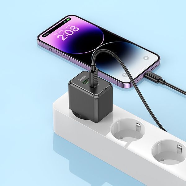 Мережевий зарядний пристрій HOCO CS14A Ocean PD20W+QC3.0 charger Black 6942007603898 фото