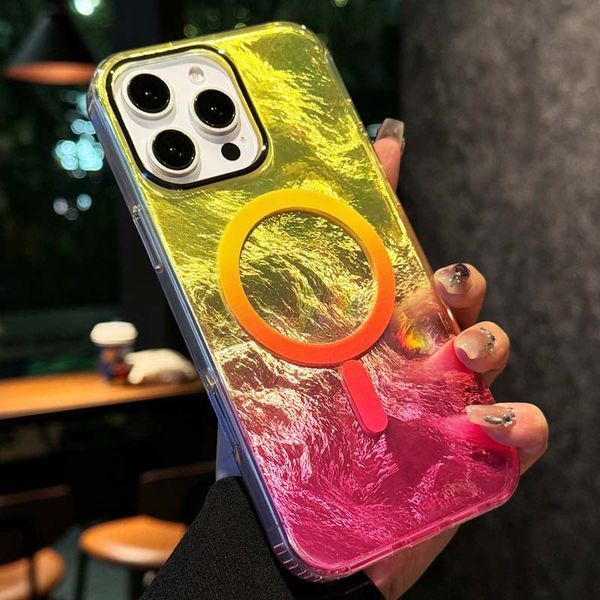 Чохол TPU Shiny Mountain (MagFit) для Apple iPhone 16 Pro (6.3") Yellow / Pink 555-02871 фото