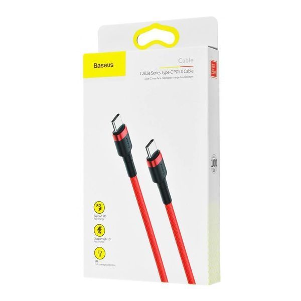 Кабель Baseus Cafule USB Cable Type-C-Type-C 3A 1m Red CATKLF-G09 фото