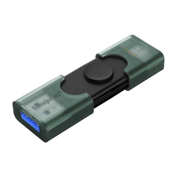 Флеш-накопичувач Kingston 128GB DataTraveler DuoG2 USB-A + USB-C 3.2 Gen1 Black/Green DTDEG2/128GB фото