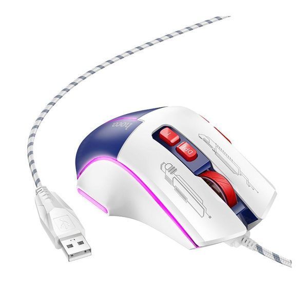USB Мышь Игровая Hoco GM31 Overlord luminous Белый синий 656-02719 фото