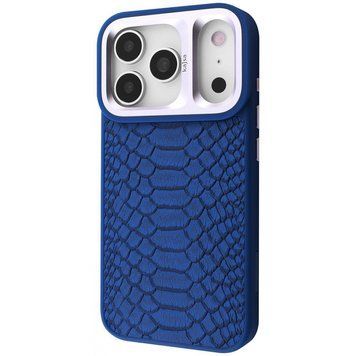 Чехол Kajsa Snake Pattern with Magnetic Ring iPhone 17 Pro Max Blue 656-08223 фото