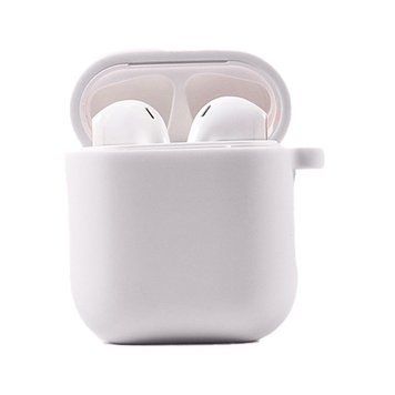 Силиконовый футляр с микрофиброй для наушников Airpods 1/2 White 203-00219 фото