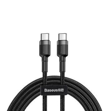 Кабель Baseus Cafule PD2.0 60W flash charging USB Type-C-Type-C (20V 3A)1M Grey+Black CATKLF-GG1 фото