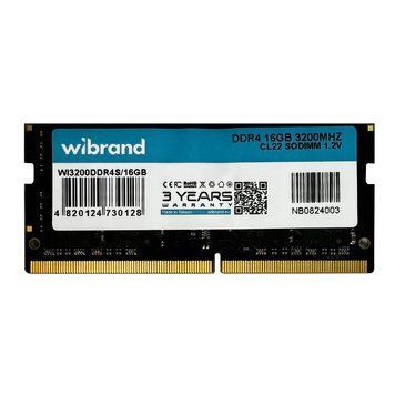 Оперативна пам'ять DDR4 Wibrand 16GB 3200MHz CL22 SODIMM WI3200DDR4S/16GB фото