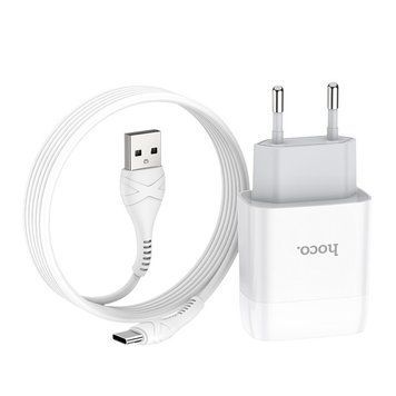 МЗП Hoco C73A Glorious 2.4A (2USB-A) + кабель USB to Type-C Білий ILSO-00000036215-1 фото