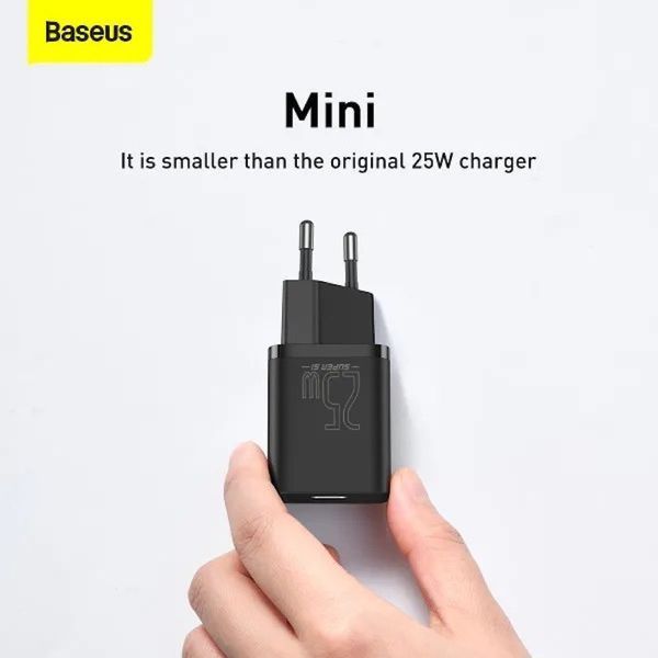 Мережевий зарядний пристрій Baseus Super Si Quick Charger 1C 25W EU Black CCSP020101 фото