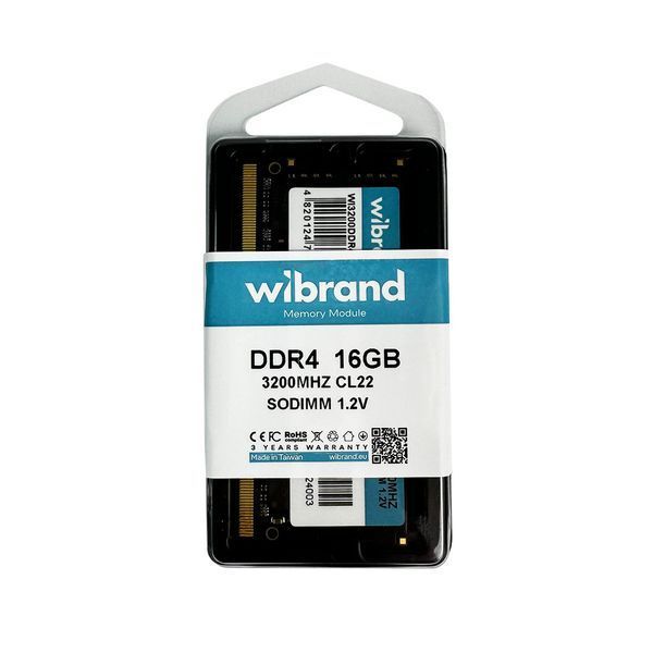Оперативна пам'ять DDR4 Wibrand 16GB 3200MHz CL22 SODIMM WI3200DDR4S/16GB фото