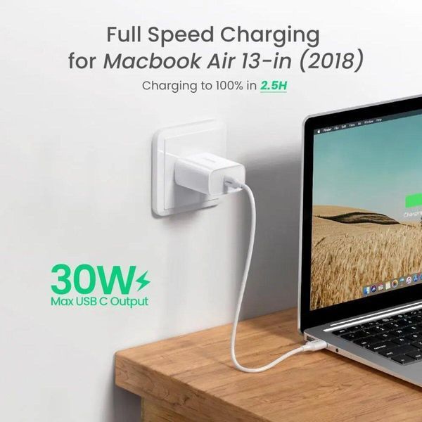 Сетевое зарядное устройство UGREEN CD127 PD 30W USB-C Wall Charger EU (UGR-70161) 656-01378 фото