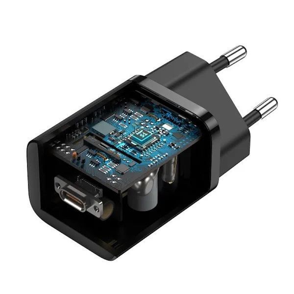 Мережевий зарядний пристрій Baseus Super Si Quick Charger 1C 25W EU Black CCSP020101 фото