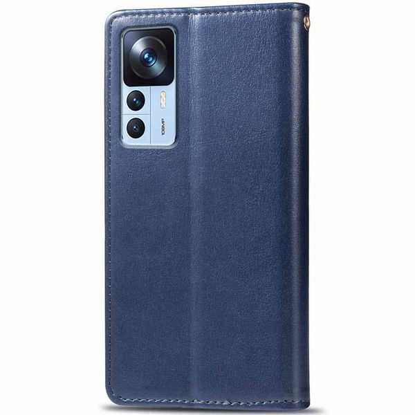 Кожаный чехол-книжка GETMAN Gallant (PU) для Xiaomi 12T / 12T Pro Синий 777-06454 фото