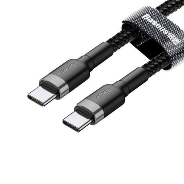 Кабель Baseus Cafule PD2.0 60W flash charging USB Type-C-Type-C (20V 3A)1M Grey+Black CATKLF-GG1 фото
