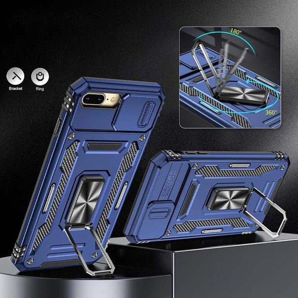 Ударостійкий чохол Camshield Army Ring для Apple iPhone 7 plus / 8 plus (5.5") Navy Blue 777-05038 фото