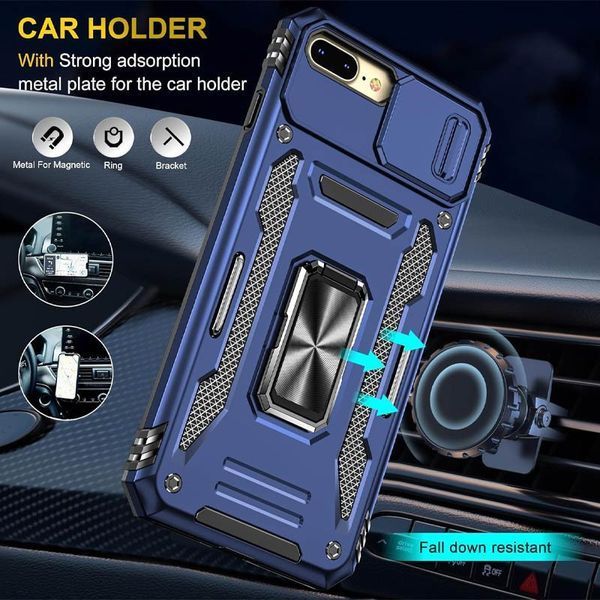 Ударостійкий чохол Camshield Army Ring для Apple iPhone 7 plus / 8 plus (5.5") Navy Blue 777-05038 фото