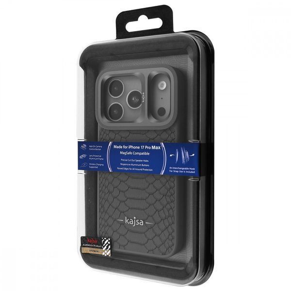 Чехол Kajsa Snake Pattern with Magnetic Ring iPhone 17 Pro Max Blue 656-08223 фото