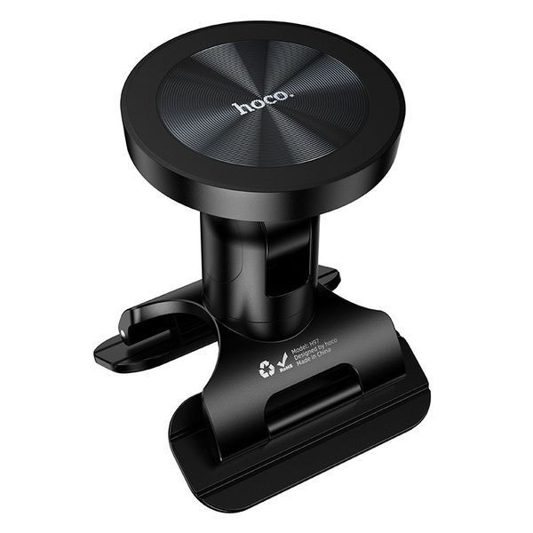Автотримач для телефона HOCO H97 Eminent Ring Magnetic Car holder (керуємо console) Black 6942007673020 фото