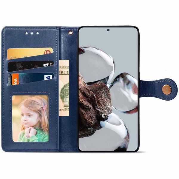 Кожаный чехол-книжка GETMAN Gallant (PU) для Xiaomi 12T / 12T Pro Синий 777-06454 фото