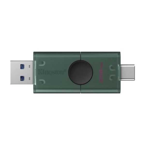 Флеш-накопичувач Kingston 256GB DataTraveler DuoG2 USB-A + USB-C 3.2 Gen 1 Black/Green DTDEG2/256GB фото