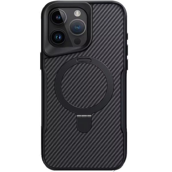 TPU+PC чохол Metal Buttons with MagSafe Carbon Ring для Apple iPhone 14 Pro Max (6.7") Black 777-08079 фото